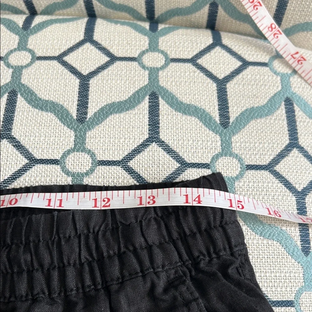 H&M Black Linen Tapered Pants | Drawstring Waist | Women’s Small | EUC